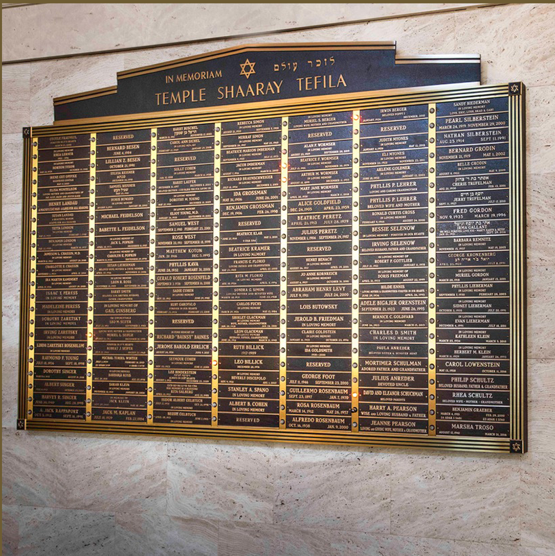 Memorial Yahrzeit Plaques